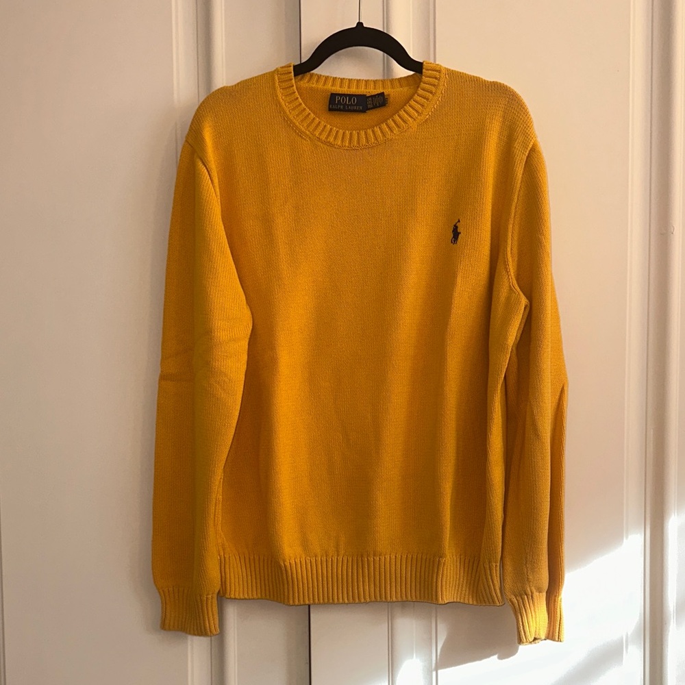 Polo by Ralph Lauren Bright Yellow Crewneck Sweater 100% Cotton